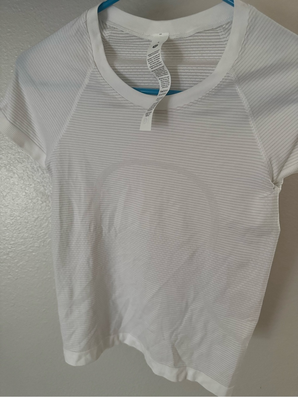 lululemon athletica White Thin-Striped Short Sleeve Tee
